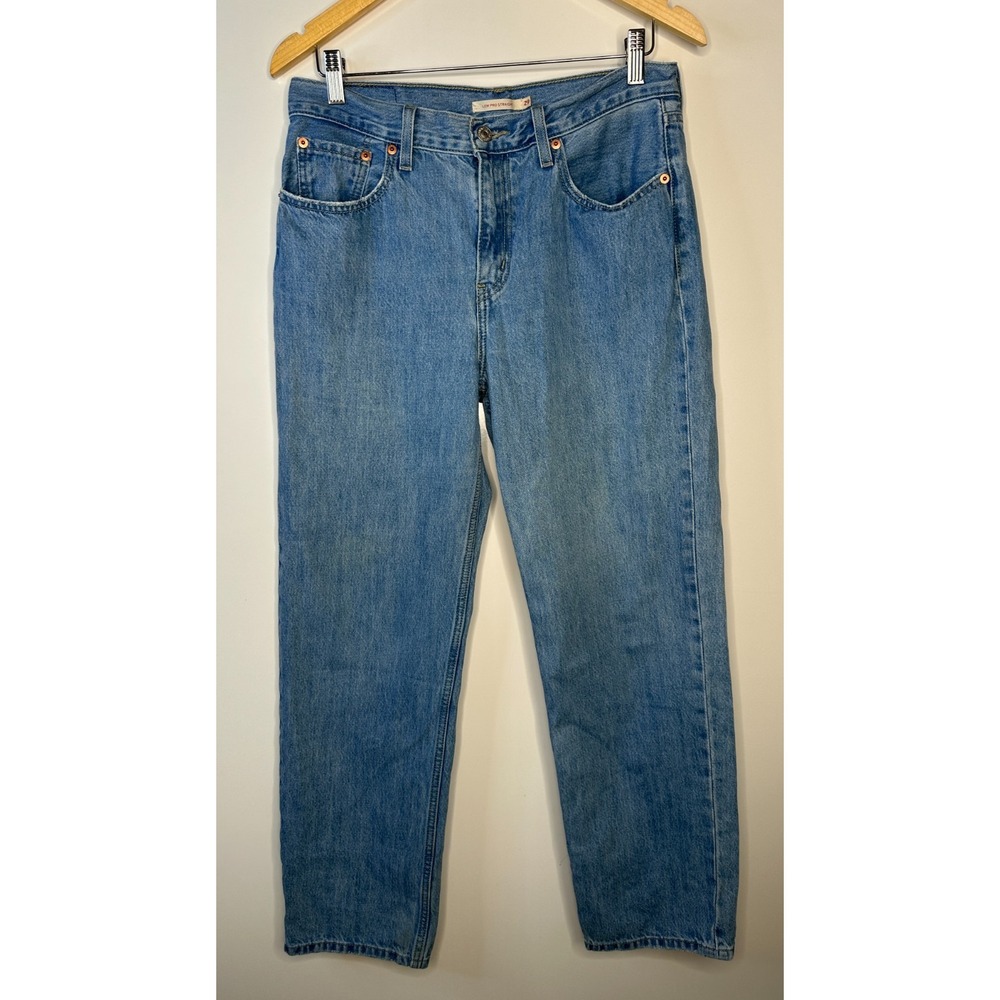 Levi's Low Pro Straight Jeans Women's Size 29 Light Wash Blue Denim Relaxed EUC - Picture 14 of 14